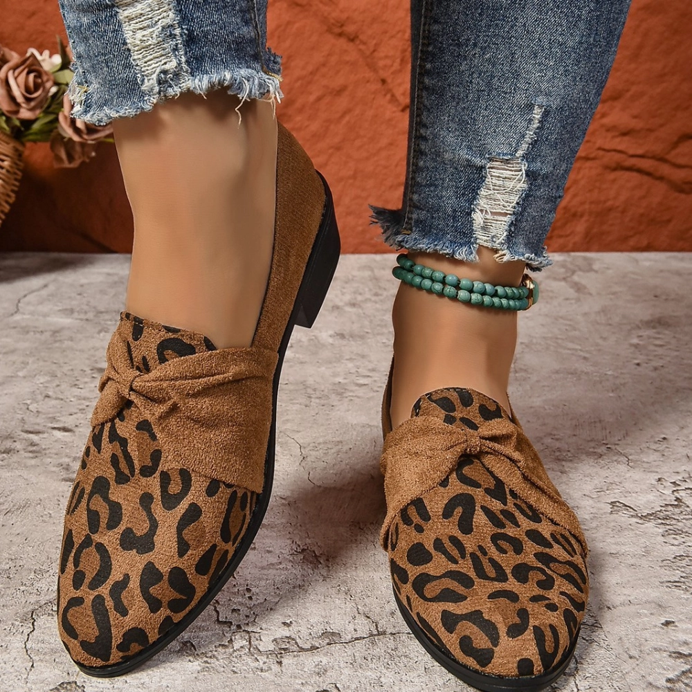 Women's Loafers Pointed Toe Chunky Heel Shoes Slip-ons And Loafers