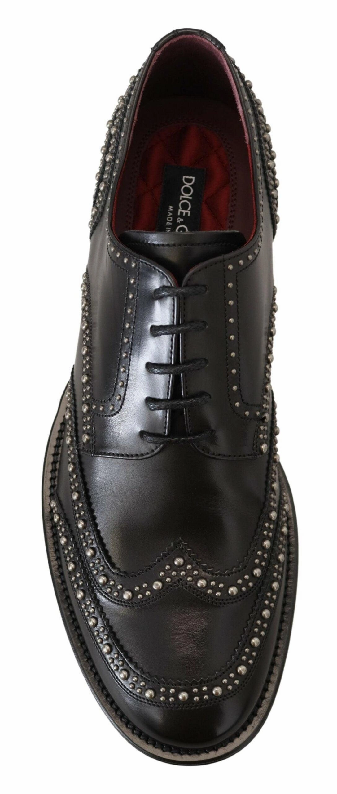 Dolce & Gabbana Black Leather Derby Dress Studded Shoes Johnston Murphy Sheepskin Loafers