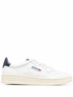 Sneakers Embroidered 'Medalist Low' White Sneakers With Navy Blue Heel Tab In Leather Man