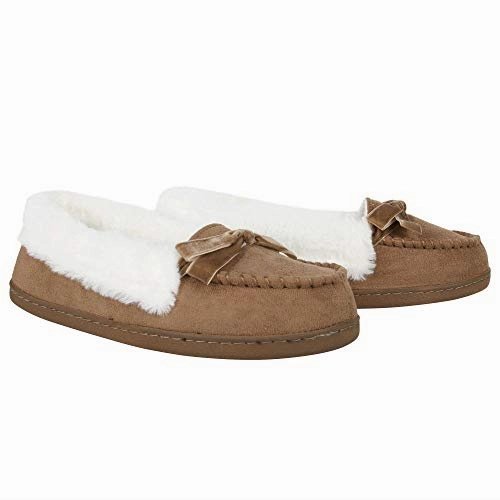 Jessica Simpson Womens Micro Suede Moccasin Indoor Outdoor Slipper Shoe,Cinnamon,Large Gremlin Slippers