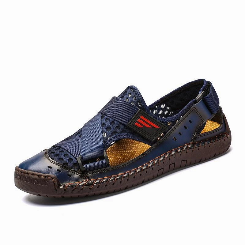 SURSELL Men's Casual Beach Breathable Plus Size Sandals Cream Ugg Slippers