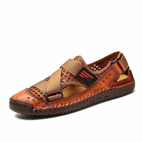 Romeo Leather Slippers SURSELL Men's Casual Beach Breathable Plus Size Sandals