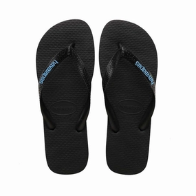 HAVAIANAS LOGO FILETE - BLACK/BLACK/TURQUOISE Dusty Slippers