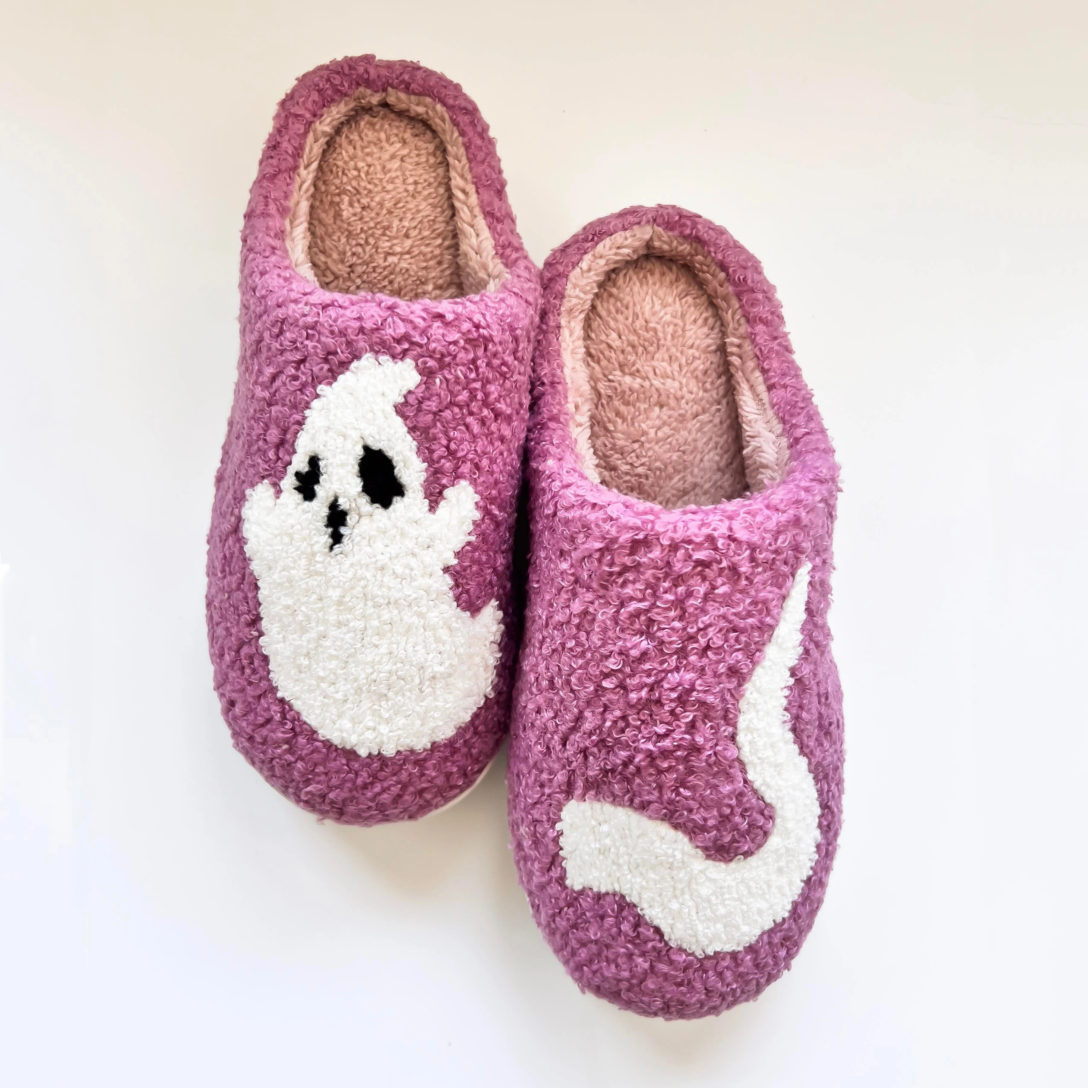Sparkle Slippers Cozy Ghost Slippers - Purple | Plush House Shoes | Cute & Comfy Footwear