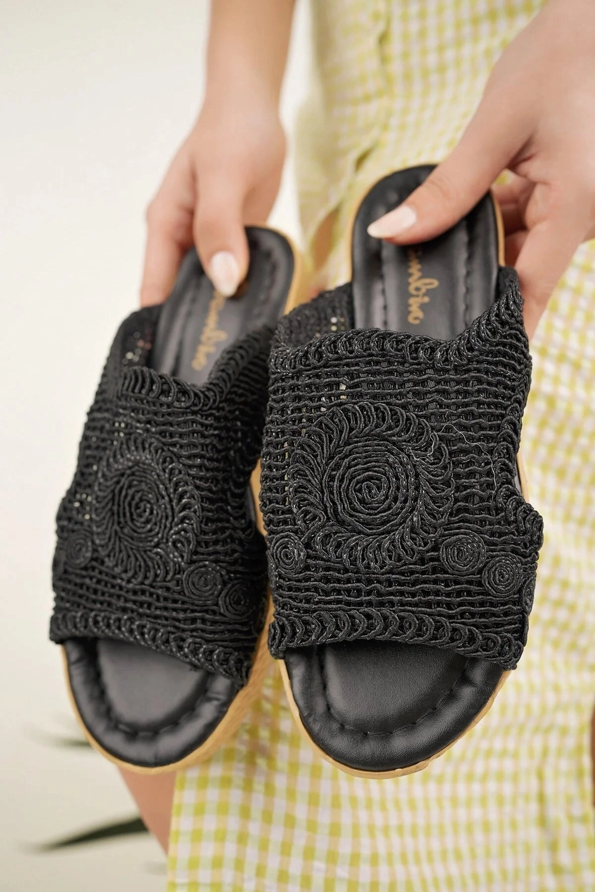 Slippers Flowers Modafrsat Women's Straw Knitting Lace Slippers