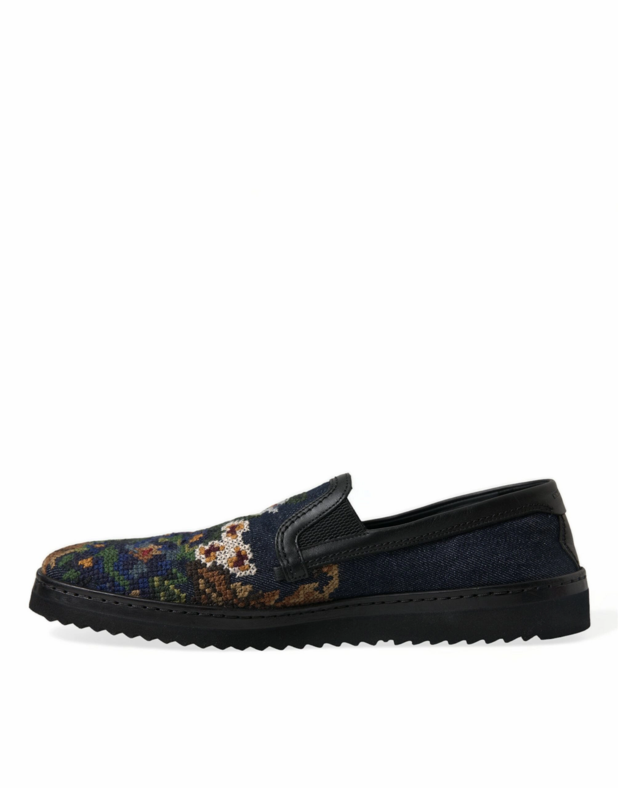 Dolce & Gabbana Multicolor Floral Slippers Men Loafers Shoes Slippers Mk