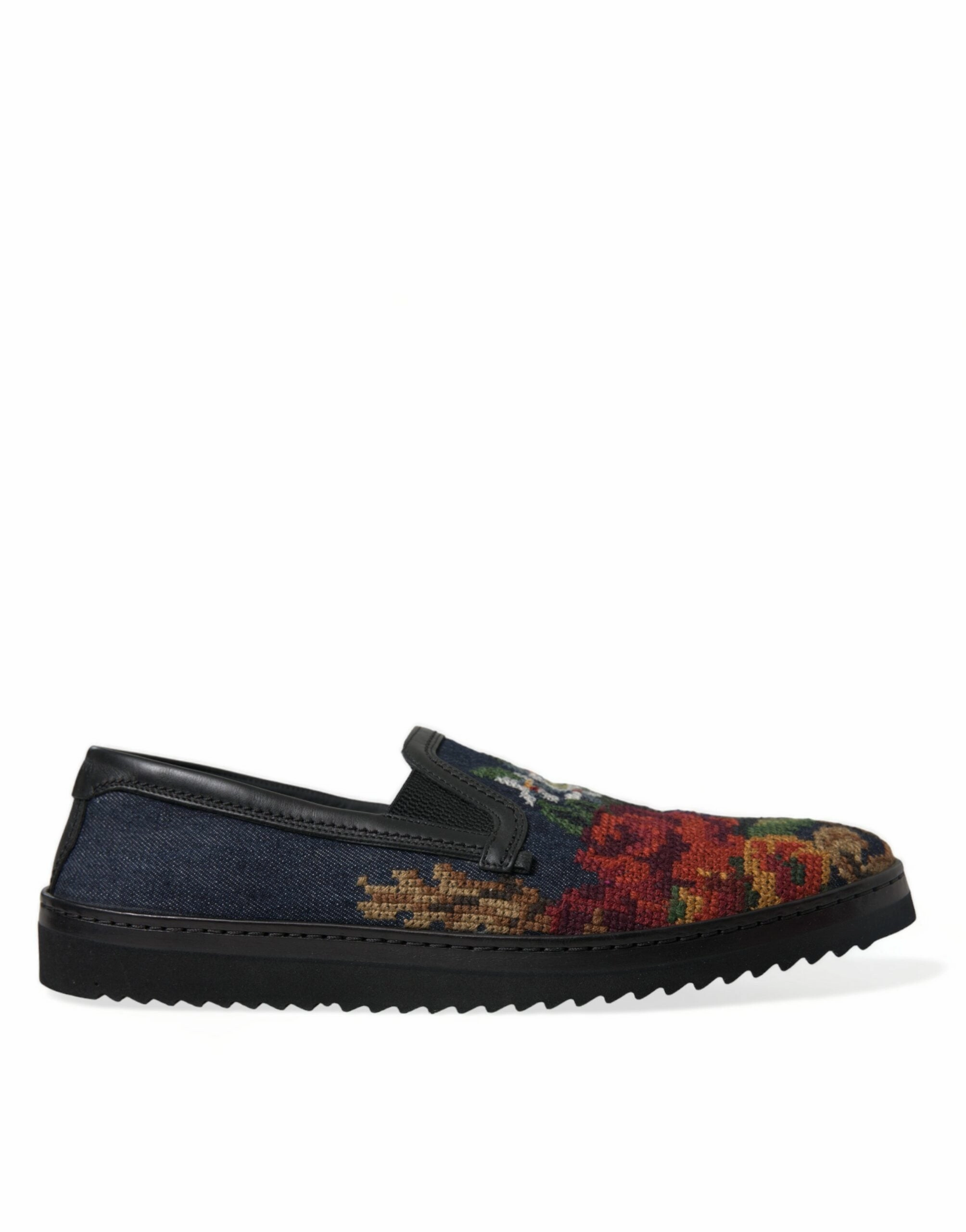 Bee Slippers Dolce & Gabbana Multicolor Floral Slippers Men Loafers Shoes