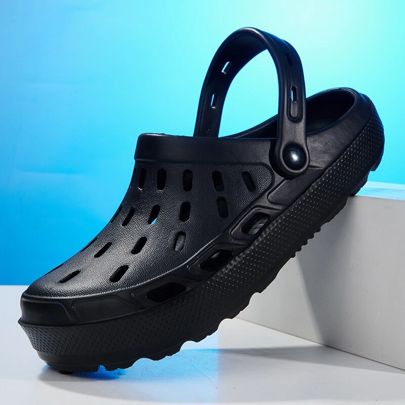 Slippers Dorothy Yeknu Summer Men Sandals Platform Clogs Beach Slippers Men Shoes Aqua Breathable Hollow Out Garden Slippers black Water Shoes