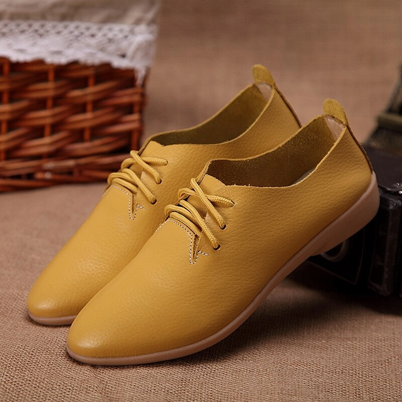 Amozae-  Back to College Women flats single sneakers women shoes flats leather mom solid color casual loafers shoes woman flat tenis feminino Ecco Shoes Loafers