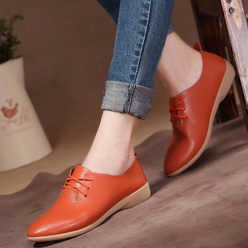 Amozae-  Back to College Women flats single sneakers women shoes flats leather mom solid color casual loafers shoes woman flat tenis feminino Paul Stuart Loafers