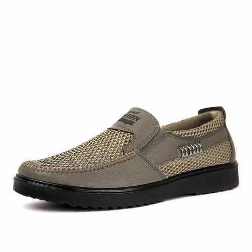 Men Old Peking Style Mesh Splicing Flat Casual Shoes Peacocks Flat Shoes