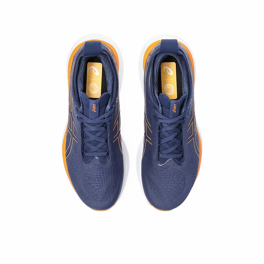 ASICS GEL-NIMBUS 25 (M) - (IDEEP OCEAN/BRIGHT ORANGE) RUNNING SHOES Asics Size 14 Running Shoes