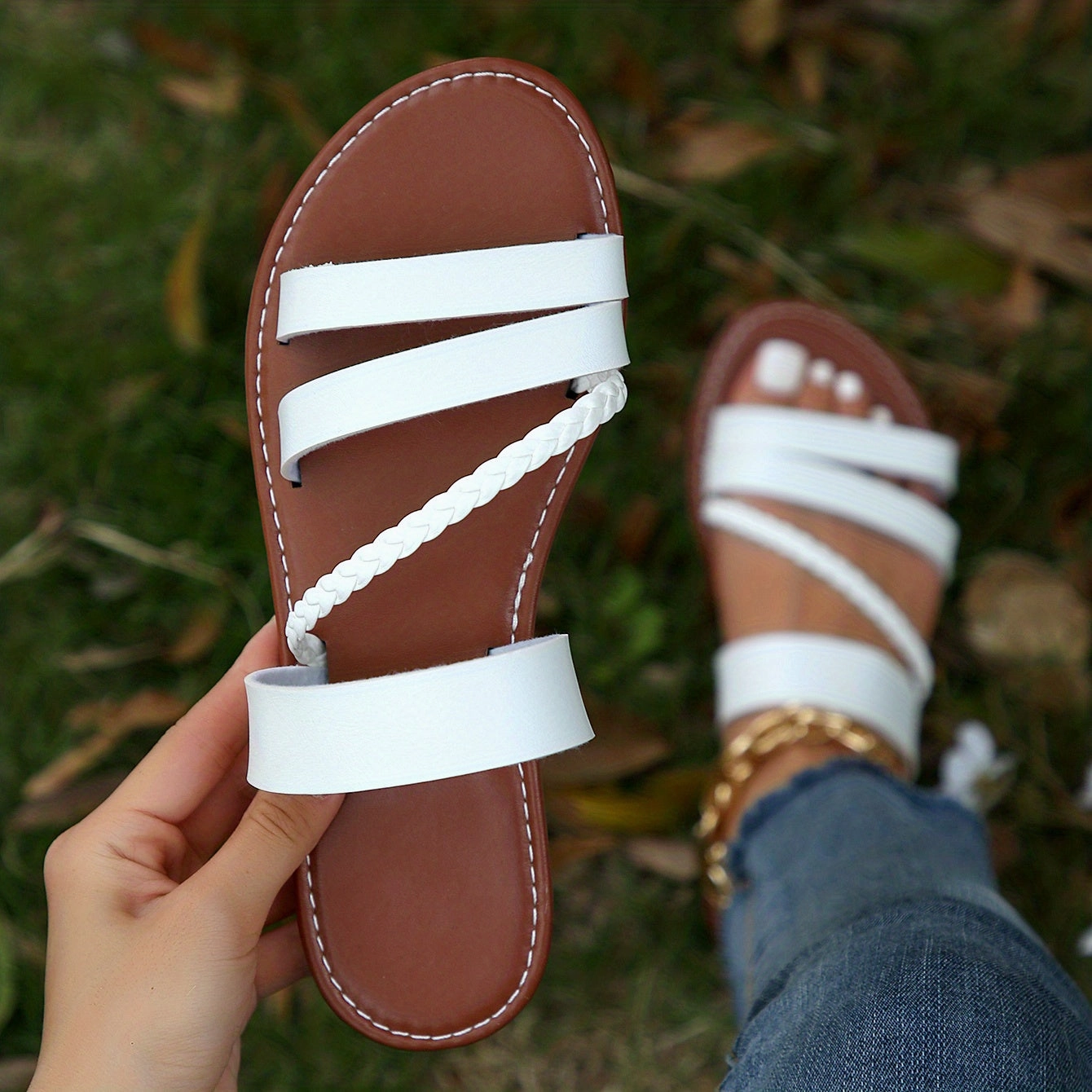 Women's Casual Flat Slides |  Open Toe Slip On Shoes Semi Casual Work Shoes