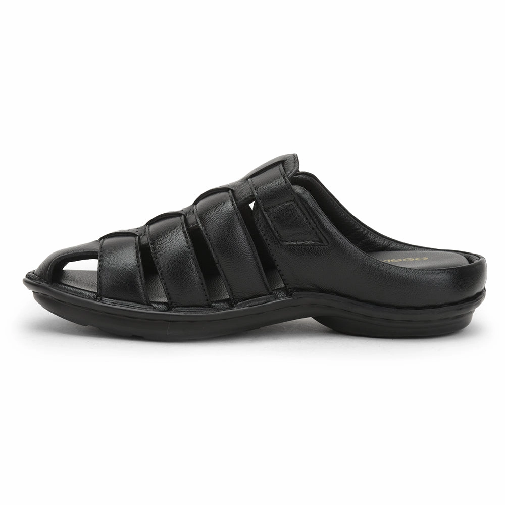 Toe Slide Healers Formal Sandal For Men (Black) ER-54 By Liberty