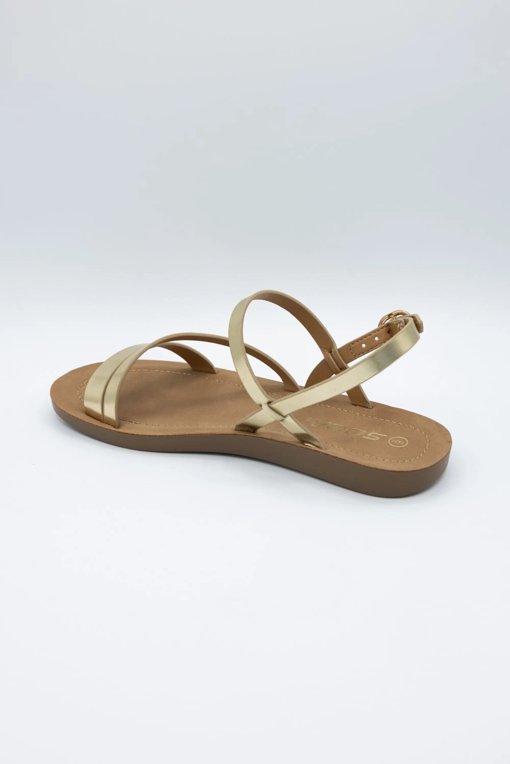 Soda Enfold Sandals for Women in Gold | ENFOLD-S GOLD Metallic Sandals