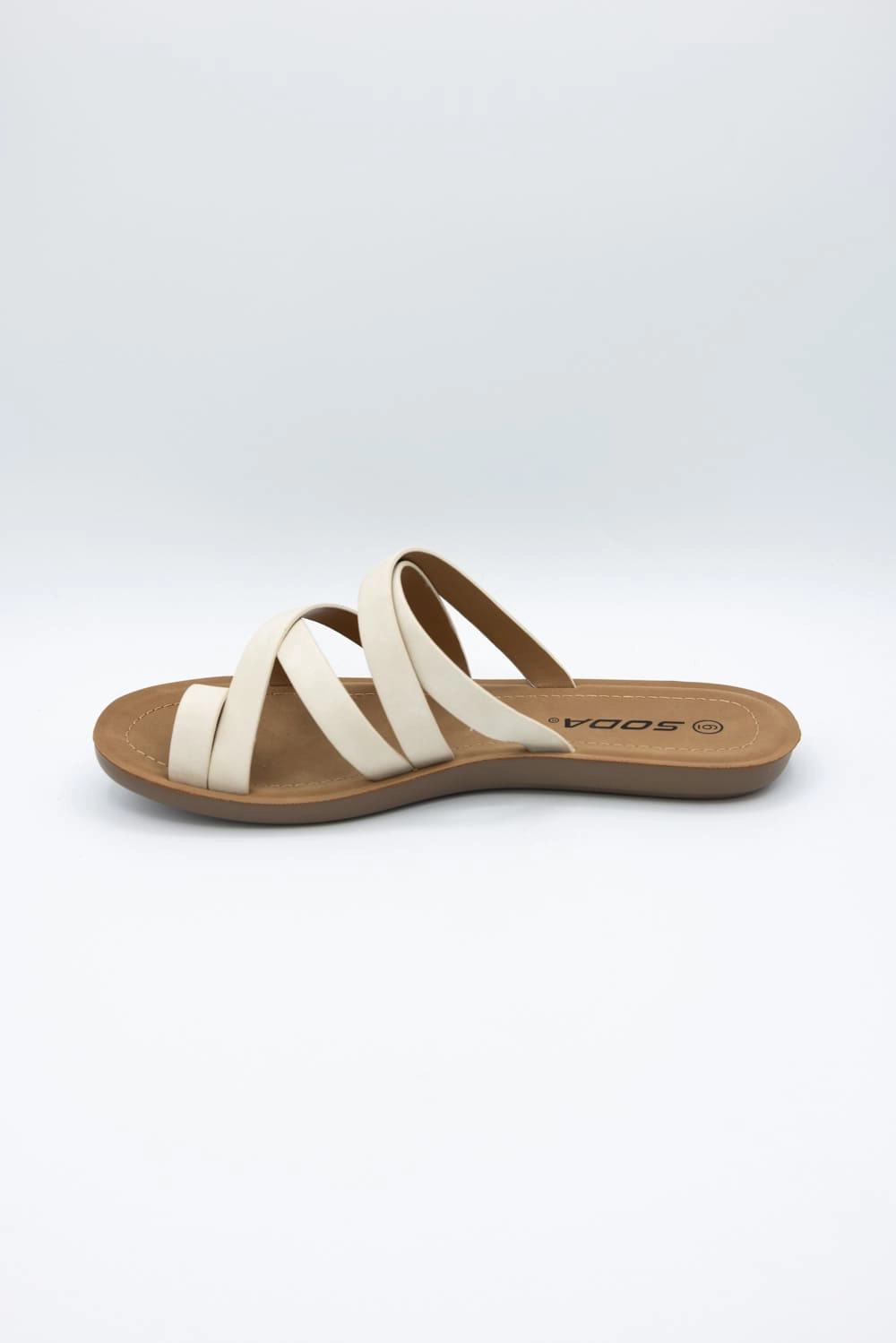 Soda Isabel Strappy Toe Sandals for Women in Beige | ISABEL-S BEIGE Sandals Closeout