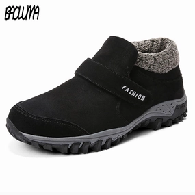 Winter Ankle Boots Men Suede Leather Winter Shoes Men Tennis Sneakers Winter Ankle Boots Male Warm Working Casual Botas Hombre Crocs Shoes Kadee Flats