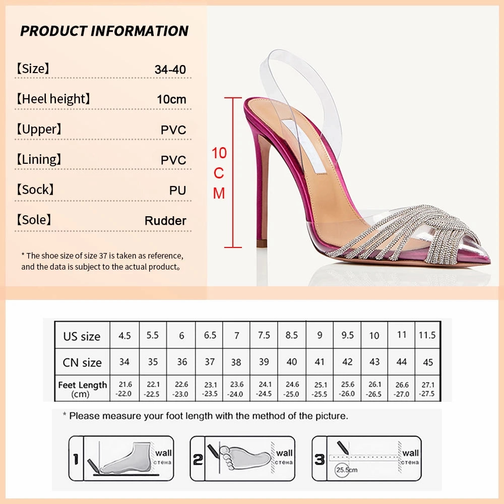 Slippers Lazy 2024 Summer Occasion Women Summer Sexy High Heels Rhinestones Elegant Pointed Toe Party Shoes