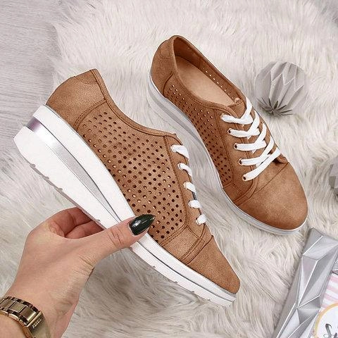 Women's wedge sneakers best shoes for walking Loafers With A Buckle