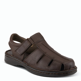 Spring Step Men's Laredo Leather Sandal - Dark Brown Cahaoo Sandals