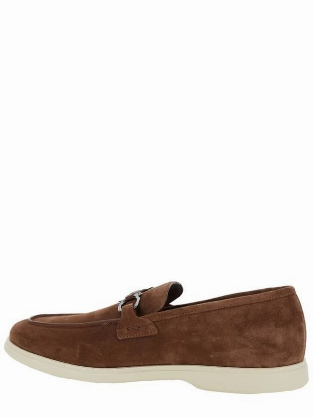 Comfy Sneakers 'Cosimo' Brown Loafers With Metallic Hooks On The Front In Suede Man