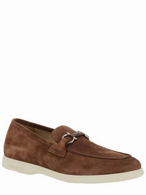 'Cosimo' Brown Loafers With Metallic Hooks On The Front In Suede Man Sneakers Soho New York