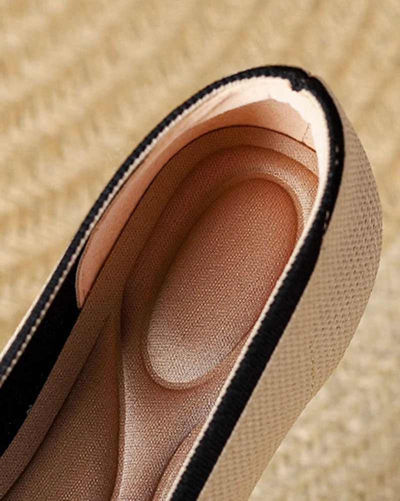 Patina Loafers Square Toe Shallow Fly Knit Flat Knit Shoes