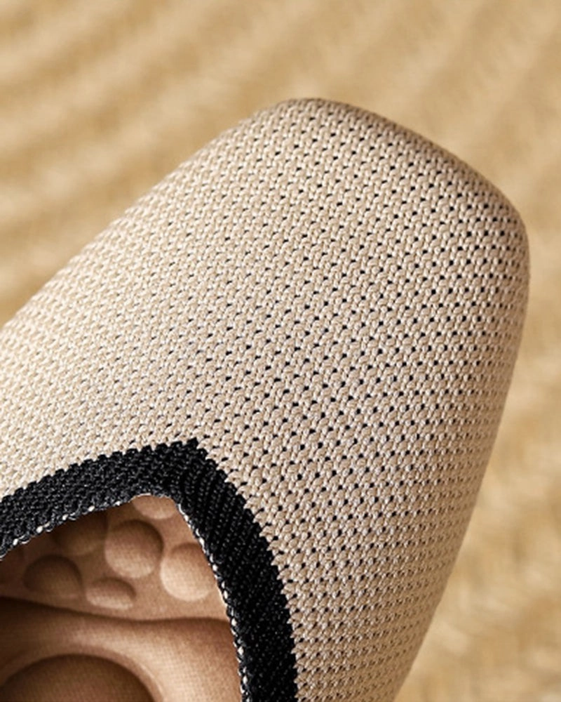 Square Toe Shallow Fly Knit Flat Knit Shoes Best Loafers To Wear With A Suit