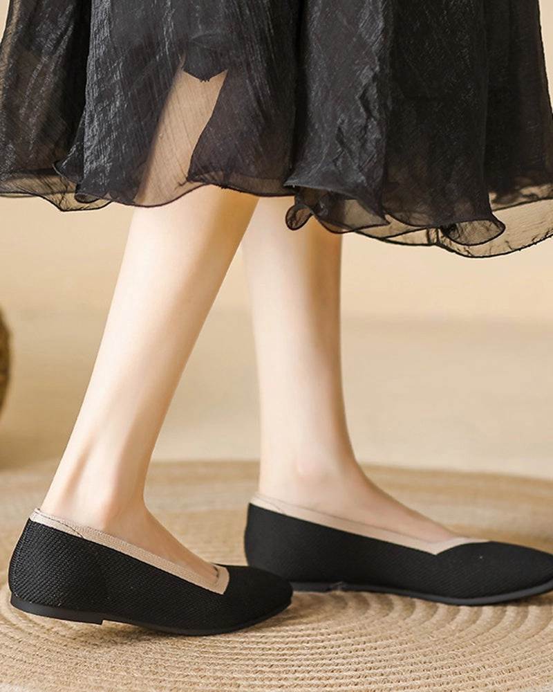 Marni Sabot Loafers Square Toe Shallow Fly Knit Flat Knit Shoes