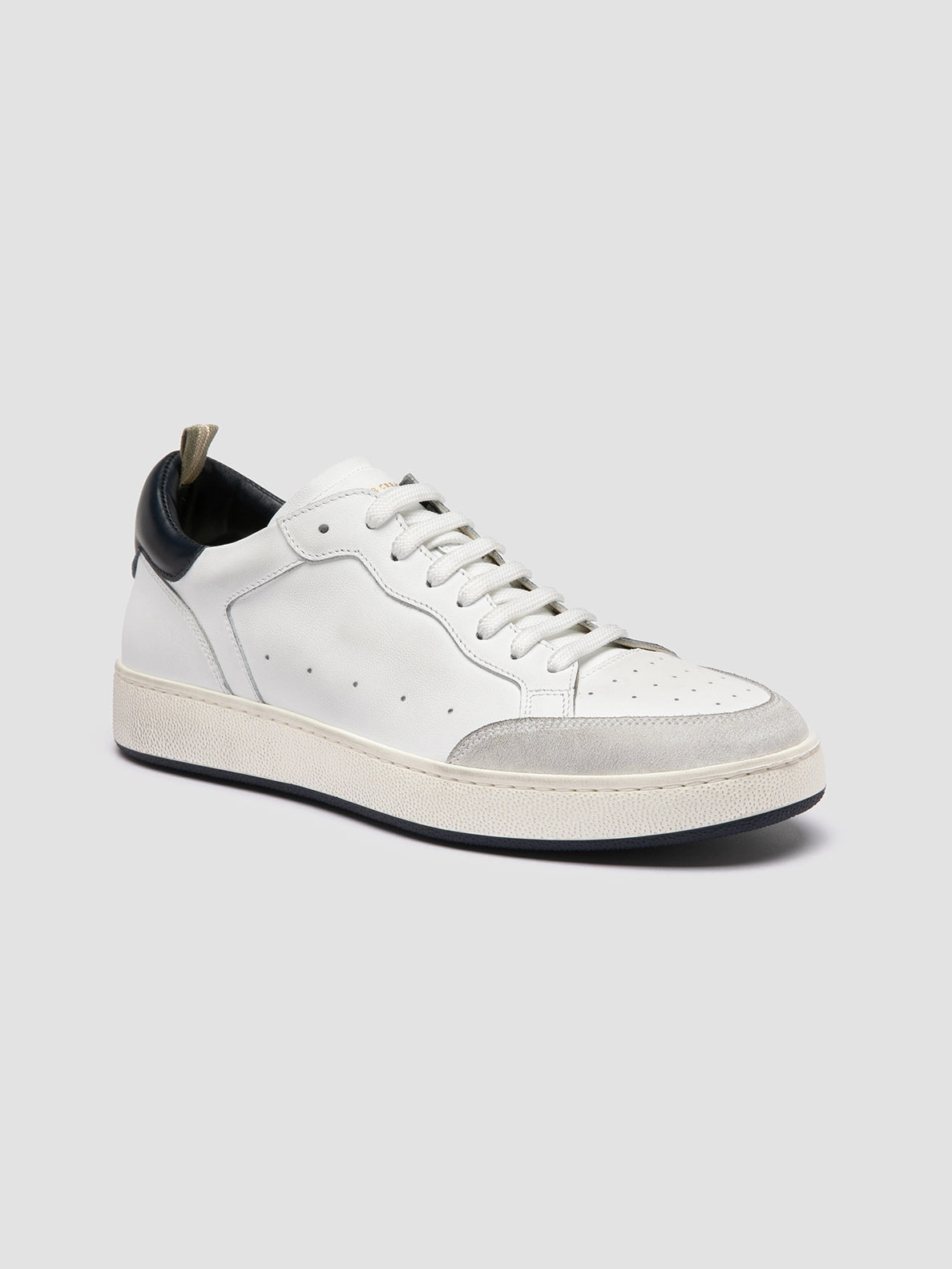 THE ANSWER 007 - White Leather and Suede Low Top Sneakers Running Sneakers For Wide Feet