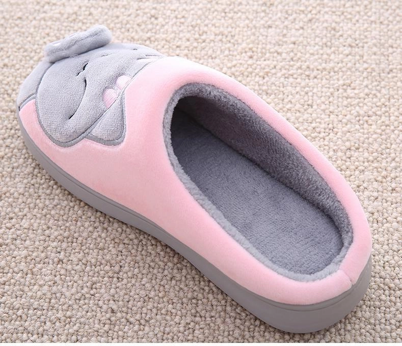 Pajamagram Slippers Winter warm plush slippers cute cat animal slippers house bedroom couple slippers