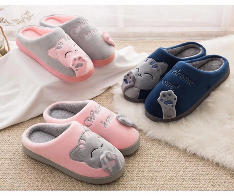 Winter warm plush slippers cute cat animal slippers house bedroom couple slippers Best Dad Slippers