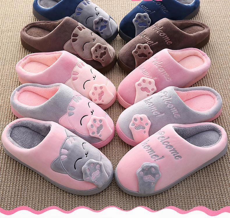 Winter warm plush slippers cute cat animal slippers house bedroom couple slippers Dorothy And Ruby Slippers