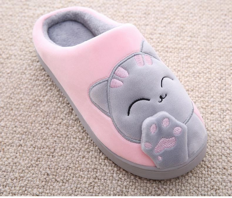 Slippers Restaurant New Orleans Winter warm plush slippers cute cat animal slippers house bedroom couple slippers