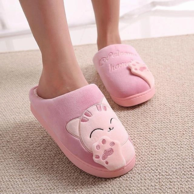 Winter warm plush slippers cute cat animal slippers house bedroom couple slippers Michael Myers Slippers