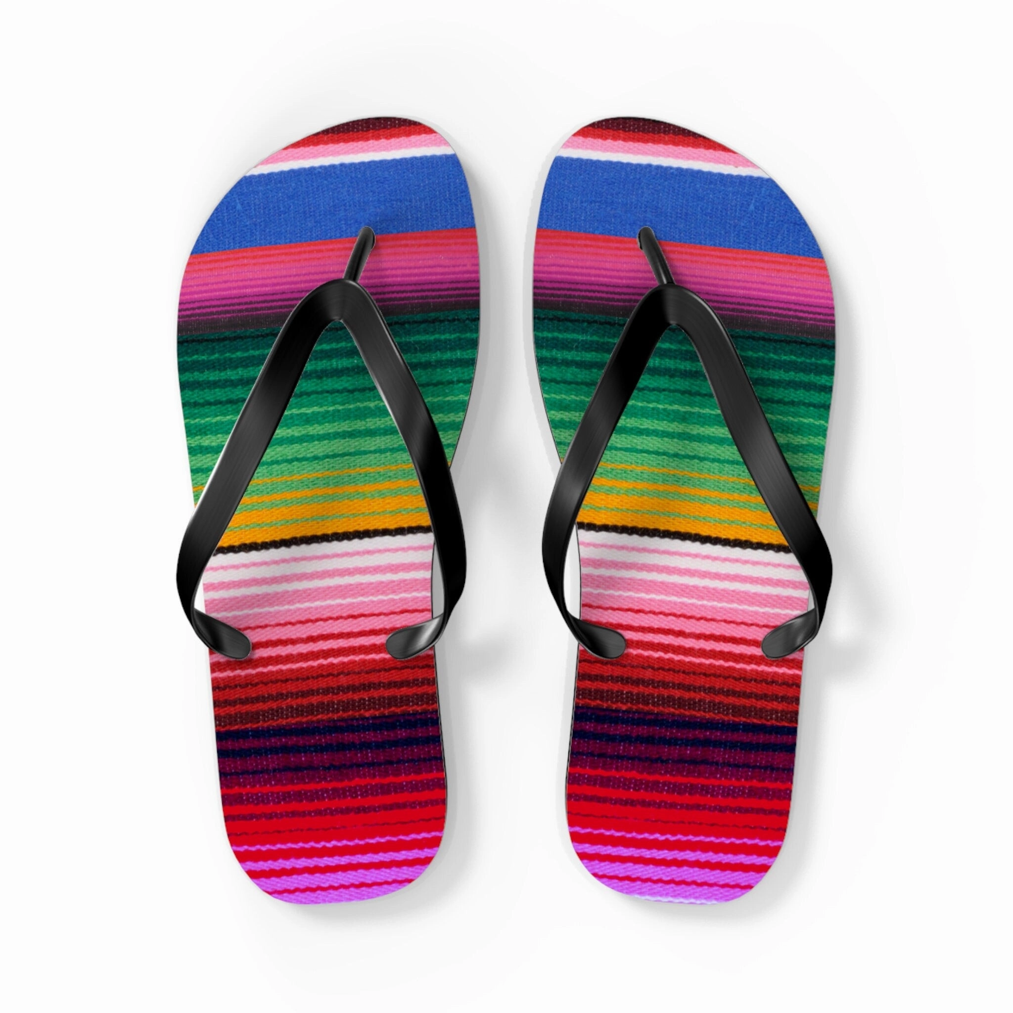 Best Waterproof Flip Flops With Arch Support new Serape Ol FLIP FLOPS waterproof Mexican striped slip-on sandals womens sz 7 8 9 10 11 Shore And Skyline La Bamba Swim Beach Pool Line