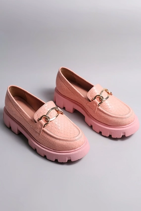 Loafers Designer Sale Brauch Pink Patterned Embellished Loafer Shoe