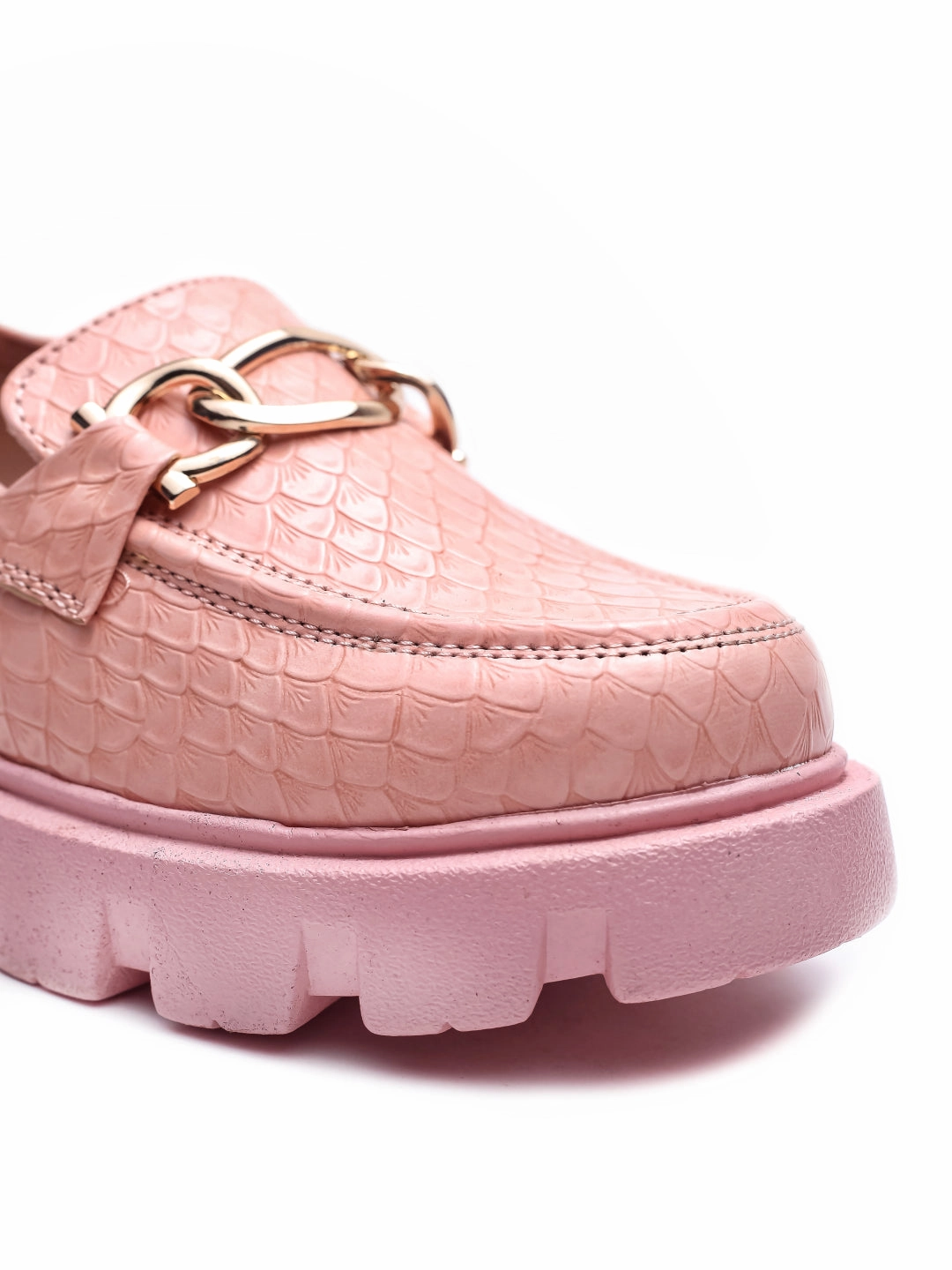 Louboutin Spiked Loafers Brauch Pink Patterned Embellished Loafer Shoe