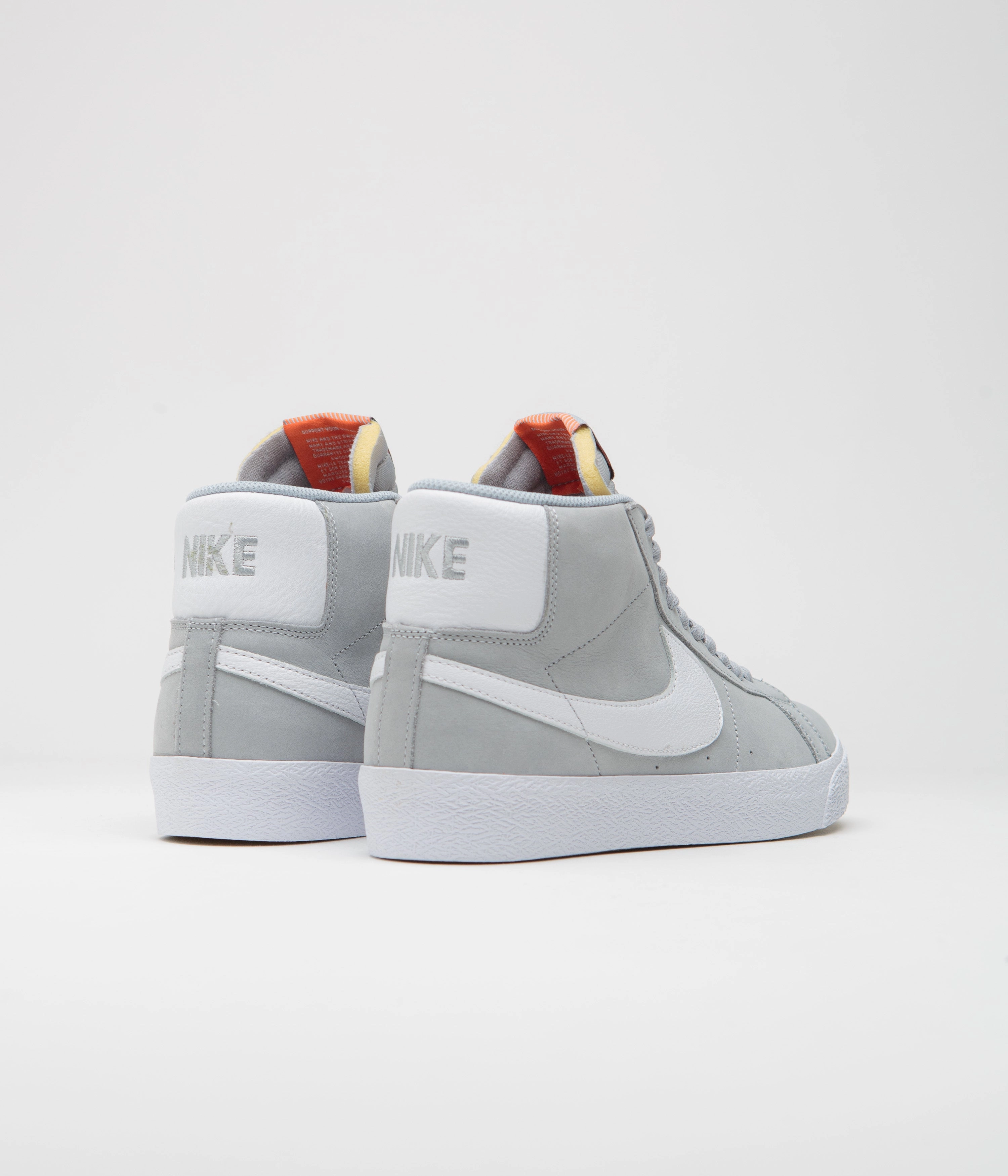 Nike SB Orange Label Blazer Mid Shoes - Wolf Grey / White - Wolf Grey Comparison Asics Running Shoes