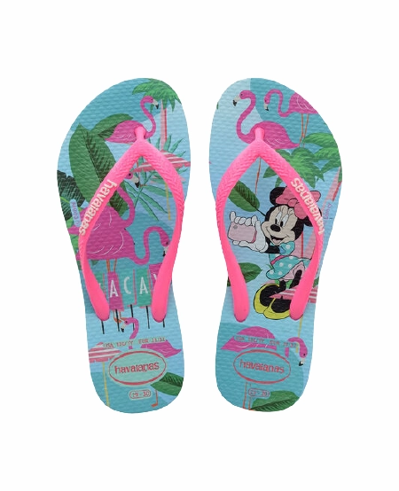 Uva Flip Flops HAVAIANAS KIDS DISNEY COOL - ICE BLUE/SHOCKING PINK