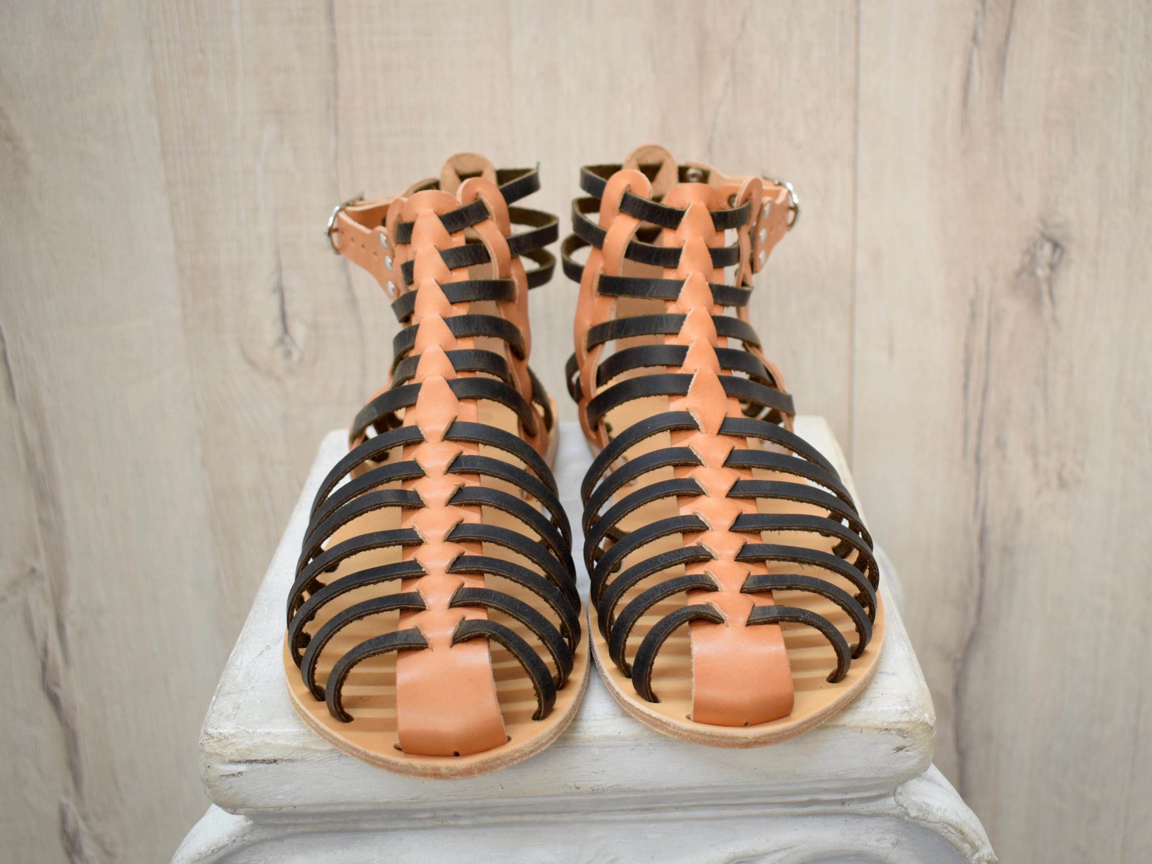 Flat Sandals Dressy Men's Huarache Leather Sandals in two colors