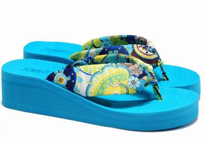 Kids Flip Flops Summer bohemia flower Women flip flops platform wedges women sandals platform flip slippers beach shoes