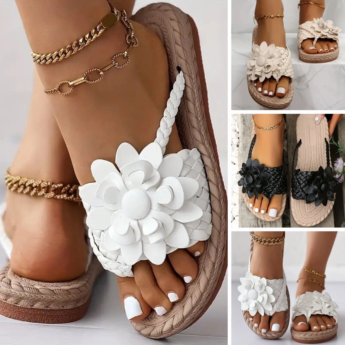 Flip Flops Waimea Bettie - 2023 Orthopaedic slippers in boho style with flowers