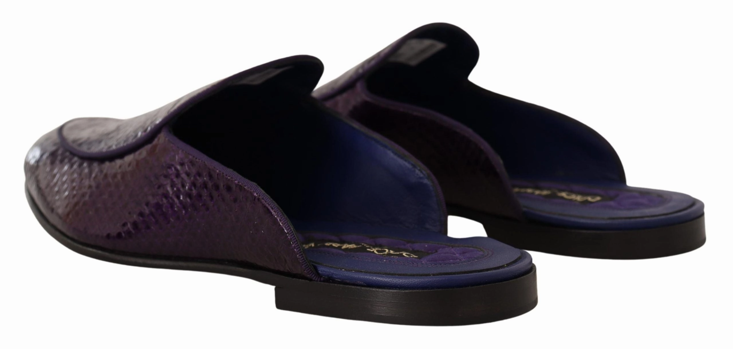 Dolce & Gabbana Purple Exotic Python Leather Slides Sandals South Jamaica