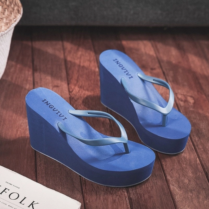 Thong Flip Flop Sandals Comfort Summer Women Wedge Platform Slippers Shoes