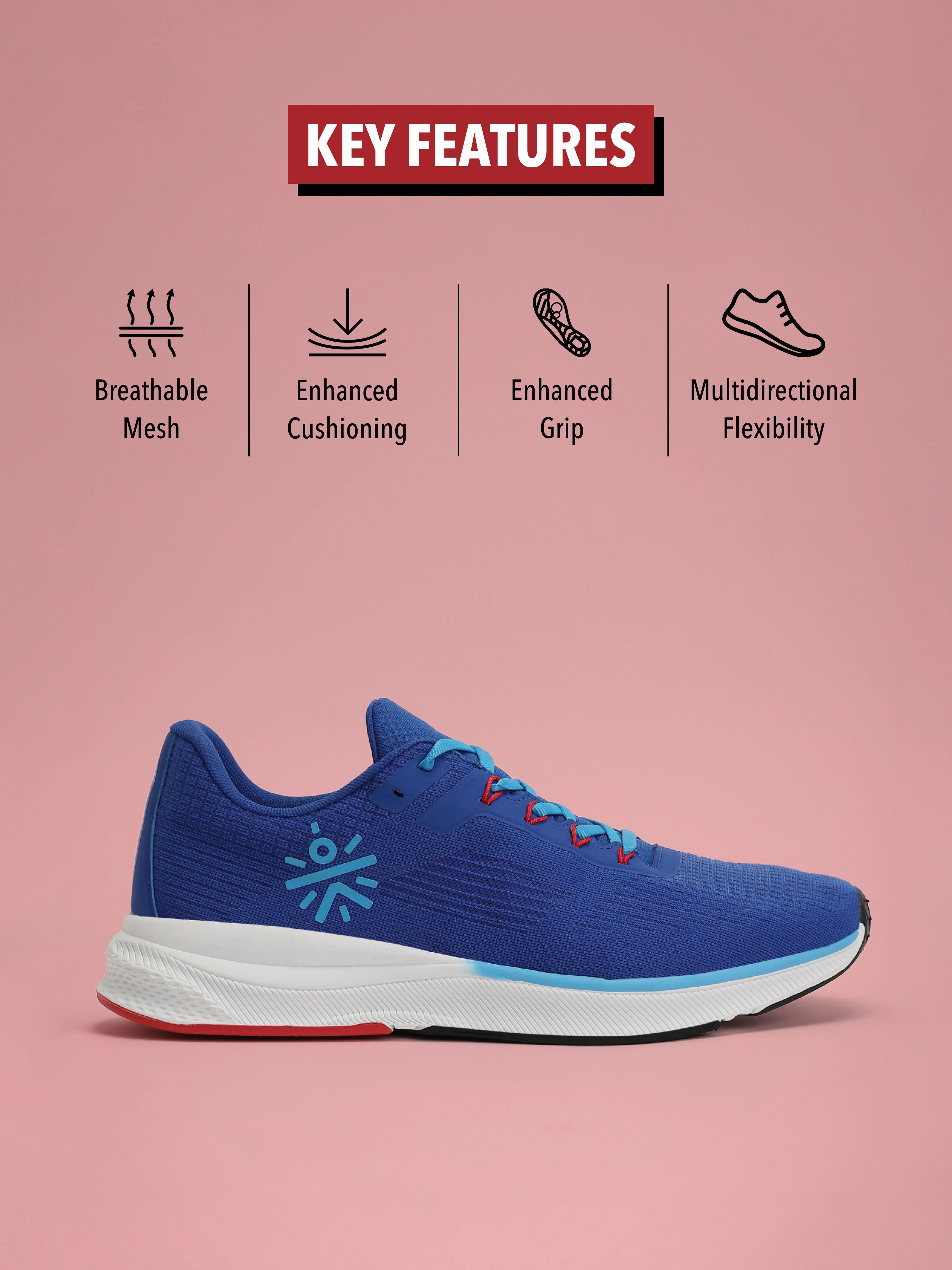 Thunderbird Men Running Shoes - Royal Blue Supportive Running Shoes