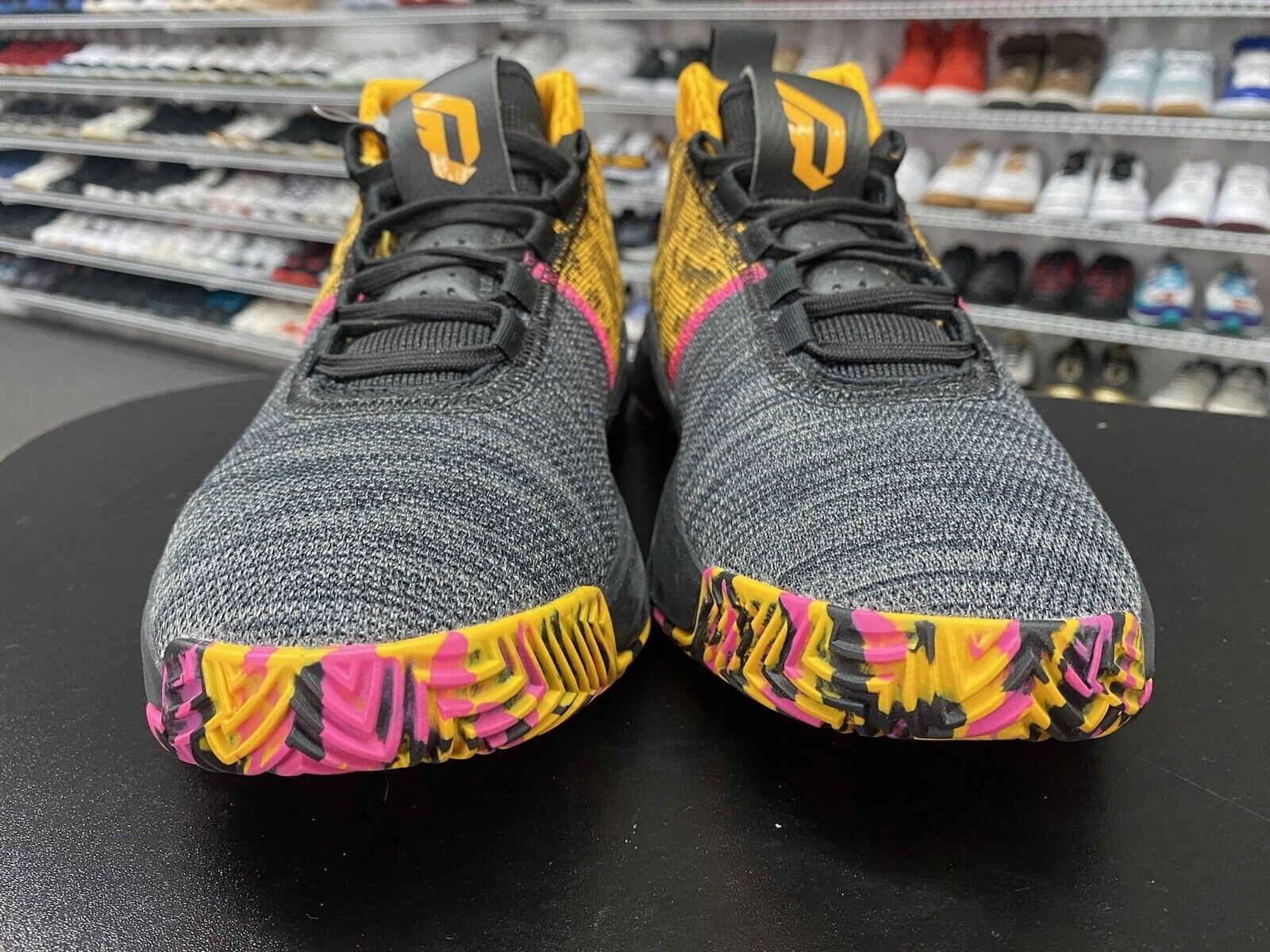 Adidas Size 15 Shoes ADIDAS Dame 5 Asia Tour Men's SIZE 9 Basketball Sneakers EF9367 Black Pink Yellow