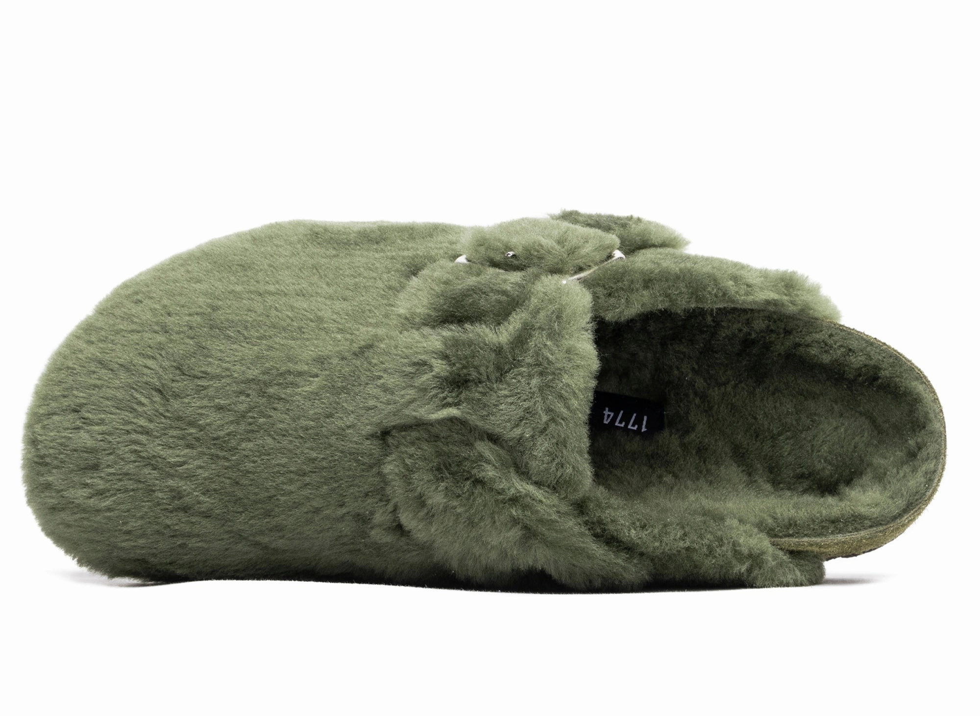 Flip Flop Sandals Birkenstock Boston 1774 in Shearling Green