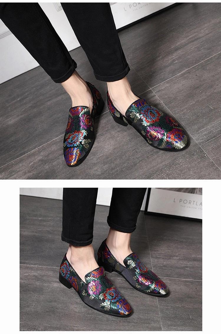 Casual.shoes Embroidered Men Moccasins  Dress Shoes