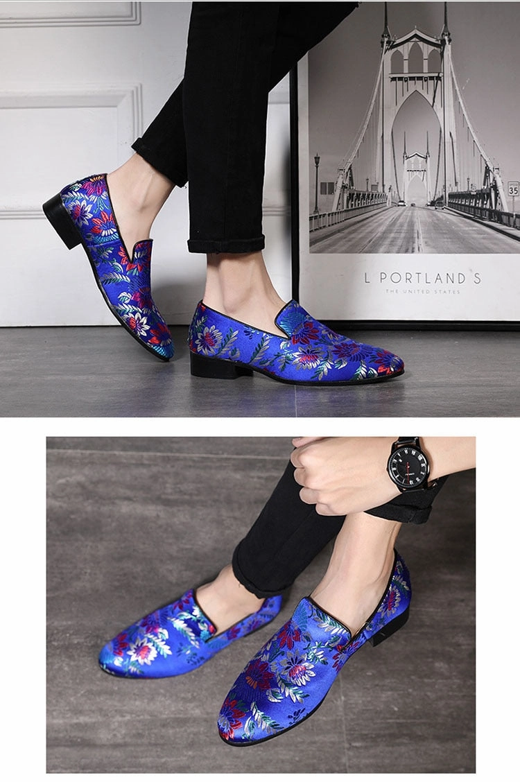 Embroidered Men Moccasins  Dress Shoes Casual Stylish Winter Shoes